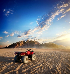 Quad bike in desert
