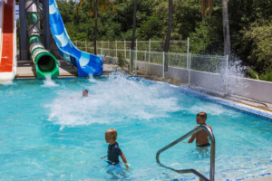 Children playing in The water park