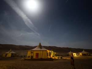 Night desert camping